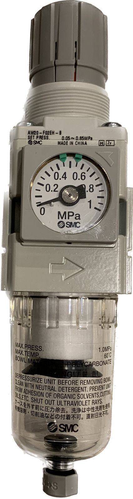 PNPE02001  FR REGULATOR ¼” w/ Square Monometer